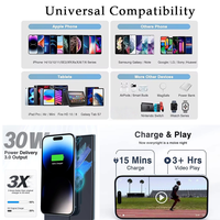 Melinku adaptor USB-A tipe C, pengisi daya Cepat portabel PD USB-C 30W untuk iPhone dan perangkat seluler lainnya