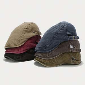 Nuevo Sombrero de Algodón Lavado Informal para Hombre y Mujer, Estilo Ivy, Vintage, Artístico, de Moda, Color Sólido - Product Image 1