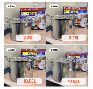 طقم قدور ضغط كبيرة من الاستانلس ستيل مكون من 14 قطعة مقاس 24/26/28/30 سم، قدور طهي للمطابخ التجارية وأدوات طهي تجارية - Product Image 2