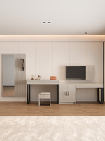Maßgefertigtes 5-Sterne Luxus-Holzmöbel Minimalistisches Modernes Zimmer Doppelbett TV-Tisch Gepolstertes Rückenlehnenpaneel Komplettes Set Apartment