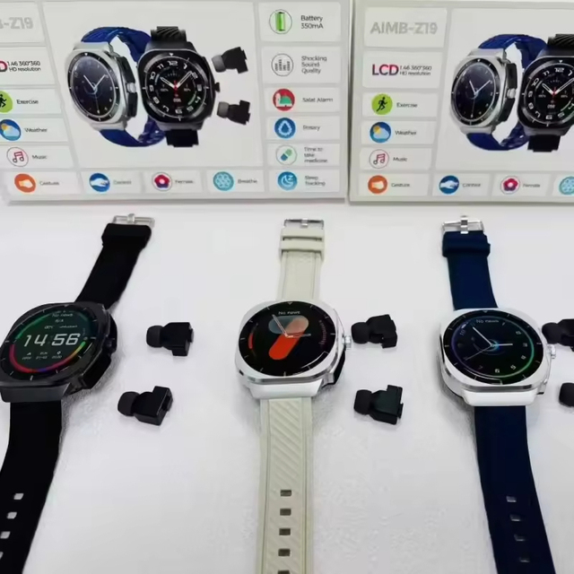 2026 Z19 2 in 1 Smart Watch with Earbuds BT Call GPS 5ATM Waterproof Sleep Tracker Silicone Band Sports Smartwatch Wholesale