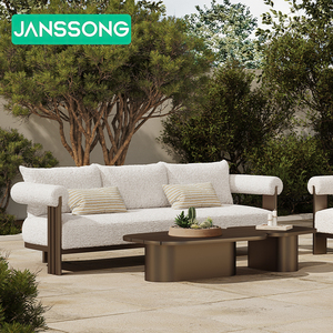 Ensemble de canapés de jardin en métal de haute qualité pour patio, hôtel, cour, extérieur, avec coussins, ensemble de meubles de jardin moderne pour hôtel - Product Image 4