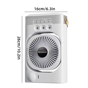 Ventilateur électrique portable rechargeable par USB, climatiseur de bureau, humidificateur d'air avec lumière et poignée - Product Image 6
