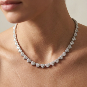 Collar de Cadena con Eslabones de Corazón de Plata 925 con Diamante Moissanita Cultivado en Laboratorio, Chapado en Plata, Joyería Unisex de Lujo Estilo Hip Hop para Boda y Compromiso - Product Image 5