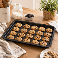 Plaque de cuisson rectangulaire antiadhésive personnalisable et durable à chauffage uniforme, pour biscuits et pâtisseries, fourniture OEM pour cuisine domestique