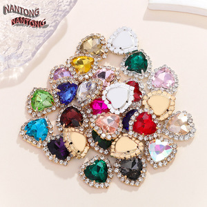 Clous en strass en forme de cœur NANTONG, embellissements en cristal de verre pour vêtements DIY, robes de mariée, accessoires de loisirs créatifs - Product Image 4