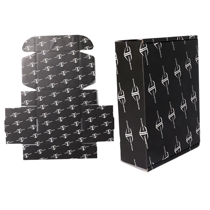 Emballage de boîte à chaussures écologique avec logo personnalisé boîte d'emballage en papier abaya pour t-shirt rigide noir électronique de luxe