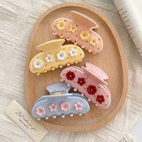 Pince à cheveux personnalisée UME en acétate avec motifs floraux 3D délicats et accents en strass 8CM – Accessoire capillaire écologique pour femme