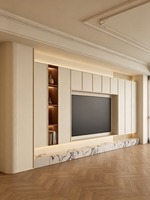 Meuble TV robuste et durable en aluminium avec surface ignifuge et finition très résistante aux intempéries pour salon et villa