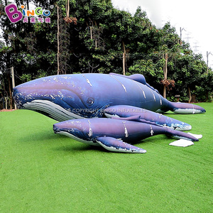 <span class=keywords><strong>Baleine</strong></span> bleue géante gonflable publicitaire de grande taille, scellée à l'air, personnalisée, en PVC, pour la décoration d'événements d'aquarium - Product Image 2