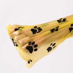 Bolsas para excremento de perro grandes, amarillas, con estampado de huellas, gruesas, biodegradables, a prueba de olores, suministros para la eliminación de desechos de mascotas - Product Image 3
