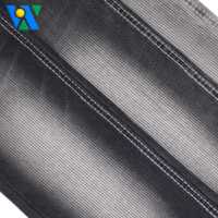 Tela vaquera a rayas de mecha de 9,8 oz para tela vaquera negra 12S Fabricantes de tela vaquera tejida de sarga de elasticidad media