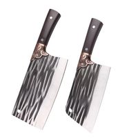 Cuchillo de Cocina Profesional de Acero Inoxidable Forjado a Mano, Espesado, con Mango de Madera, Ambidiestro, para Cortar Huesos Grandes y Patas de Animales