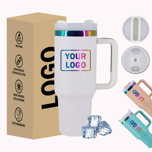 Tumbler Personalizzato ODM da 40oz Senza BPA, Placcato Arcobaleno, Doppia Parete in Acciaio Inox, Tazza da Viaggio Isolata Sottovuoto con Coperchio e Manico - Product Image 1