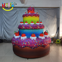 Décorations gonflables de fête d'anniversaire gâteau rose gonflable géant