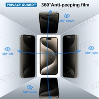 Fourniture d'usine d'origine 360 degrés 4 voies anti-espionnage Film de protection d'écran de confidentialité pour iPhone 15 Pro Max