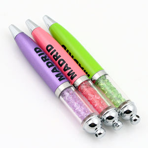 Stylo bille en métal avec logo personnalisé, cristal coloré, nouvelle tendance, largeur d'écriture 1,0 mm - Product Image 2
