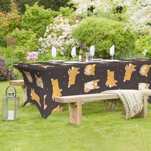 Luxury Stretch Spandex Rectangular Fitted <b>Tablecloths</b> Custom Shiba Dogs Design for Wedding Banquets Parties in Stock for Hotels - Product Image 2