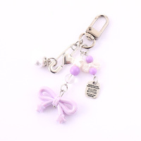 Nouveau porte-clés personnalisé en acrylique, pendentif nœud papillon, cœur, étoile, breloque de sac, accessoire de suspension pour étui d'écouteurs