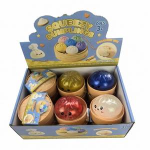 Pelotas Antiestrés Sensoriales de TPR Coloridas con Forma de Dumpling, Bollo al Vapor y Baozi, Caja Sorpresa, Juguete Sensorial Unisex - Product Image 3