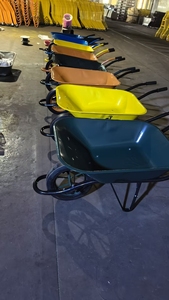 6 Cubic Foot Wheelbarrow Heavy Duty Garden Wheel Barrow <strong>Cart</strong> with 4.00-8 Inch <strong>Flat</strong> Free Tire for Outdoor Gardening Yard Planting - Product Image 3