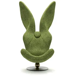 Moderne Zierkleider Kaninchen Internet-Berühmtheitssofa stuhl 2024 neuer Designer niedlicher grüner Kaninchen-Sessel