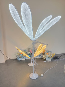 Decorazioni per Matrimonio, Pendente Luminoso a Forma di Ala di Libellula, Decorazione per Soffitto, Lampadario per Palco Nuziale, Segnapasso in Ferro Battuto per Passaggio a T - Product Image 3