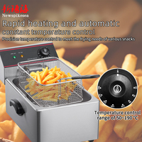 Freidora eléctrica comercial con ollas simples o dobles, pinchos de gran capacidad, pollo frito y patatas fritas