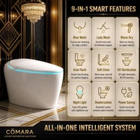 WC intelligent avec chasse automatique, bidet électrique, télécommande, cuvette allongée, double chasse, fixation au sol, drainage en S