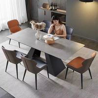 Table à manger en céramique avec pieds métalliques, meubles modernes et personnalisés, haute qualité