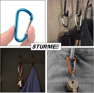 STURME Aluminum D Ring Carabiners Clip D Shape Spring Loaded Gate <b>Small</b> Keychain Carabiner Clip Set Outdoor Camping Mini <b>Lock</b> Sn - Product Image 6