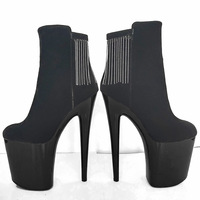 Bottes à talons pour femme 20CM, style Stripper, avec pampilles, pour pole dance, plateforme