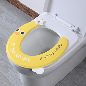 Couvre-siège de toilette en EVA, doux, élastique, universel, en forme de U, design canard, pour enfants, utilisation dans la salle de bain - Product Image 2
