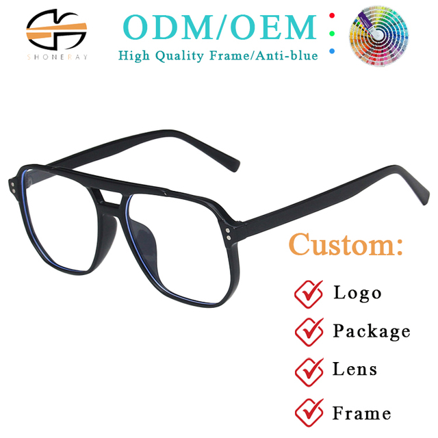 Blue Light Blocking Glasses Acrylic Lens Full Rim Square Frame Anti Blue Ray Anti UV Lightweight for Computer Gaming Office Use