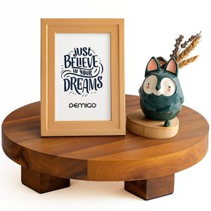 Socle rond en bois d'acacia de 9,5 pouces - <span class=keywords><strong>Support</strong></span> de présentation <span class=keywords><strong>sur</strong></span> <span class=keywords><strong>pied</strong></span> pour plantes, bougies, savon, décoration de cuisine et de salle de bain - Product Image 1