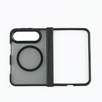 Étui de téléphone portable magnétique pliable pour iPhone Duo, finition mate, translucide, antichoc, avec colonne centrale