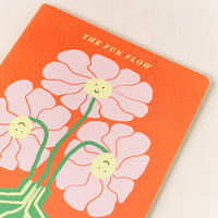 Personnalisable Voiture Ligne Étudiant Carnets Avec Coin Rond Orange trois Rose fleur Cahier En Gros Pour Original