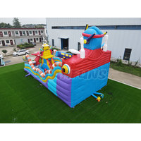 Château Gonflable Commercial Robot et Avion avec Toboggan, Grande Aire de Jeu Gonflable pour Location en Parc d'Attractions