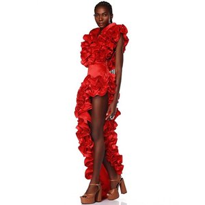 Nouvelle Tendance <span class=keywords><strong>Maillot</strong></span> <span class=keywords><strong>de</strong></span> <span class=keywords><strong>Bain</strong></span> TW 2025 <span class=keywords><strong>Rouge</strong></span> Sexy Décolleté Plongeant Volants Industriels Fins <span class=keywords><strong>Maillot</strong></span> <span class=keywords><strong>Une</strong></span> Pièce Coupe Haute Asymétrique - Product Image 5