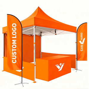 Lều xếp di động bằng hợp kim nhôm hình lục giác siêu bền 10x10, có thể tùy chỉnh in cờ biểu ngữ, mái che, lều hội chợ ngoài trời cho các sự kiện 3x3m - Product Image 1