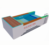 Machine à vagues compacte 74 kW, mini, portable, en fibre de verre et métal, pour piscine, pour des vagues palpitantes, utilisation intérieure/extérieure, pour centres de villégiature, maisons, usage commercial