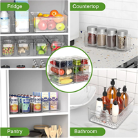 Boîtes de rangement pour réfrigérateur en PET transparentes, robustes, empilables et pratiques avec couvercles pour fruits et aliments de cuisine afin de maximiser l'espace du réfrigérateur