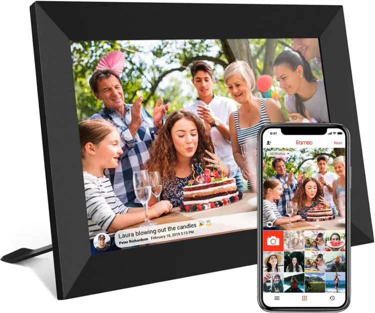 Cadre photo numérique WiFi Cadre photo numérique intelligent de 10.1 pouces avec écran tactile IPS HD