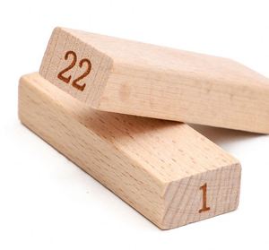 Jeu de construction familial classique en bois de hêtre naturel avec chiffres - Product Image 4