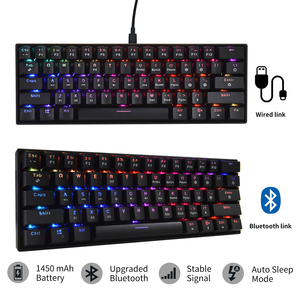 HZGAMER <span class=keywords><strong>Clavier</strong></span> mécanique de jeu BT 61 touches <span class=keywords><strong>Clavier</strong></span> de jeu portable <span class=keywords><strong>sans</strong></span> <span class=keywords><strong>fil</strong></span> RVB LED - Product Image 4