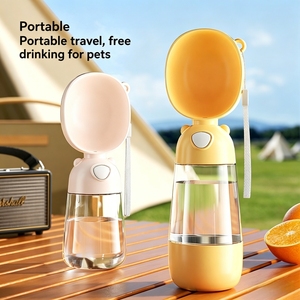 Distributeur d'eau et de <span class=keywords><strong>nourriture</strong></span> pour animaux de compagnie 2-en-1, manuel, imperméable, durable, portable, écologique, pour chiens et chats - Product Image 2