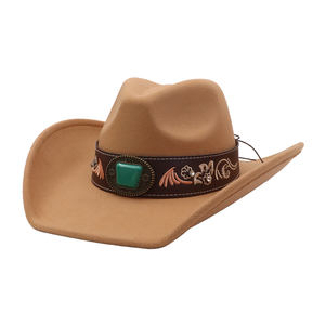Venta al por mayor de fieltro Hombres Western Bandas Unisex Texas Bulk Ranger <span class=keywords><strong>Comprar</strong></span> al por mayor Hebilla de cinturón Vaquero Fedora Sombreros - Product Image 1