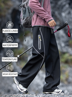 Maßgefertigte Unisex Fleece-Gefütterte Outdoor Freizeithose Locker Sitzende Warme Winddichte Wasserabweisende Cargohose Trekking-Hose zum Wandern