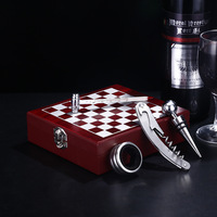 Coffret de luxe en bois HUAJU INDUSTRIAL pour sommelier, avec ouvre-bouteille et plateau à échecs, ensemble cadeau