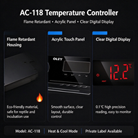 Thermostat numérique pour reptiles, chauffage et refroidissement, AC-118, prise EU, 10A, 1100W, avec sonde NTC de 0,8m pour terrarium, vivarium